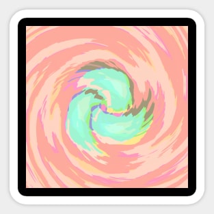 Twirl of Crystal Lines Of Pastel Orange and Green Sticker